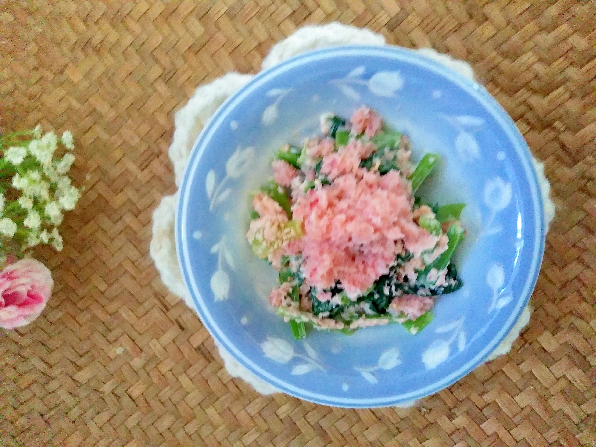 カニフレークと小松菜のマヨサラダ