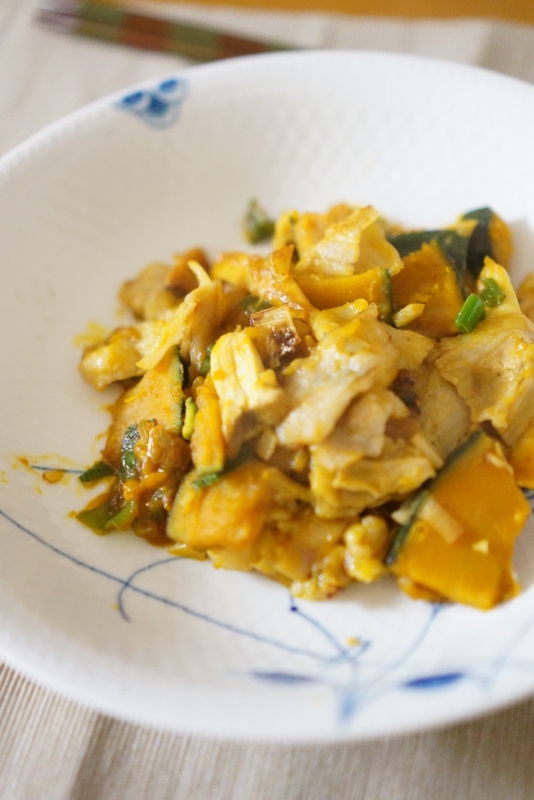 簡単こくうま!かぼちゃと豚肉のオイスターソース炒め