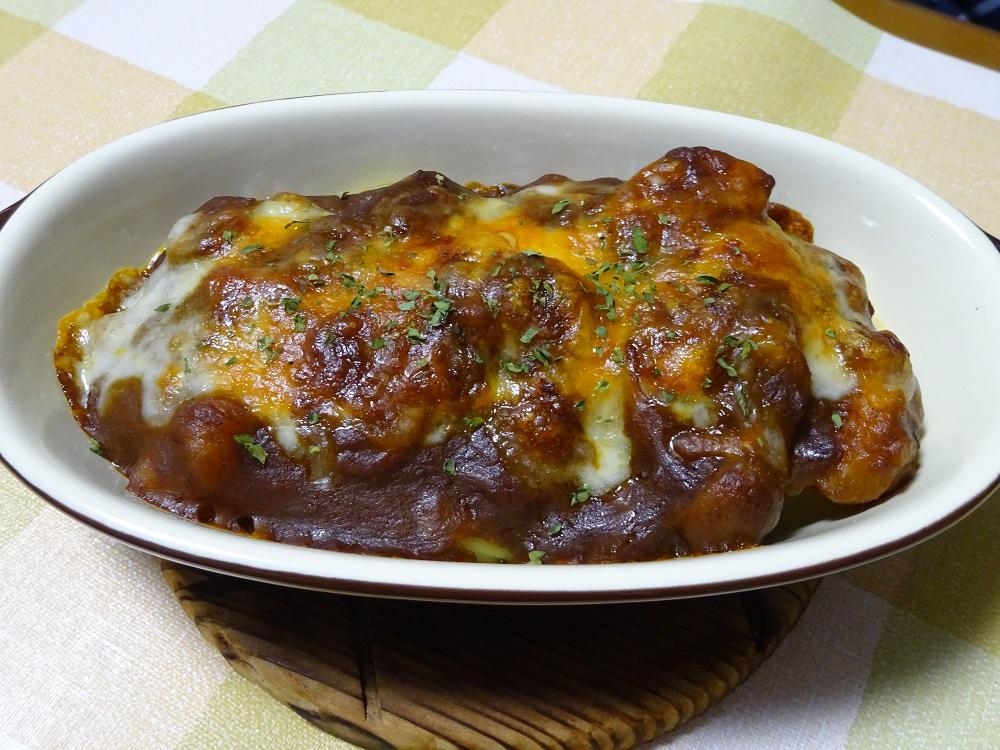 残ったカレーで！マカロニカレーグラタン風