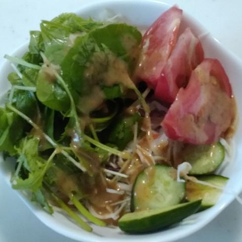 キャベツとベビーリーフとトマトと胡瓜のサラダ