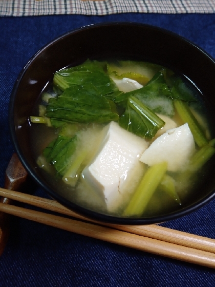 豆腐と小松菜のお味噌汁