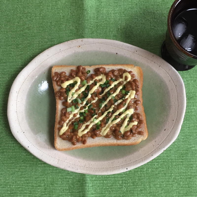 納豆ネギマヨトースト♡