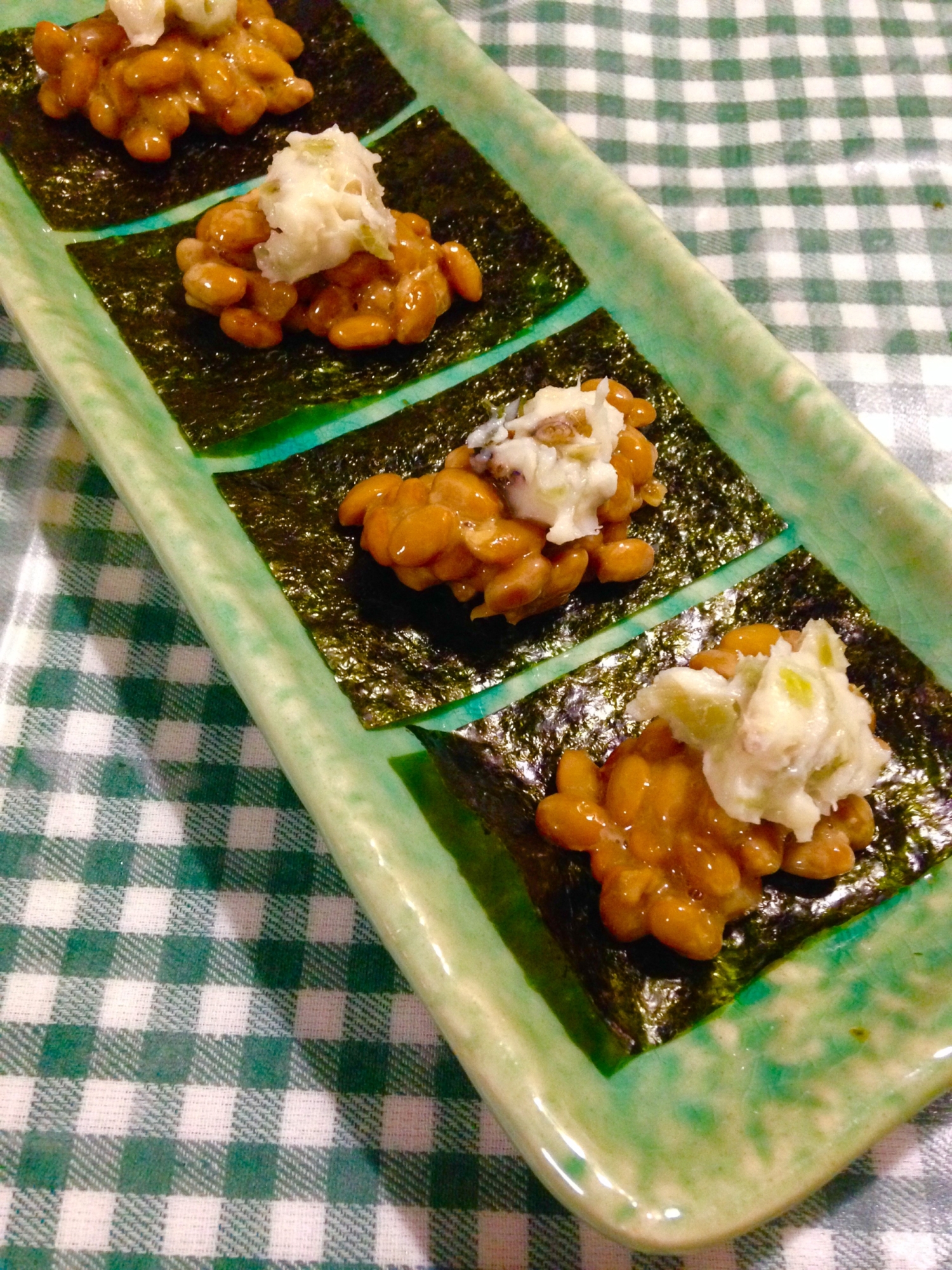 日本酒に合う♪わさび漬け海苔納豆