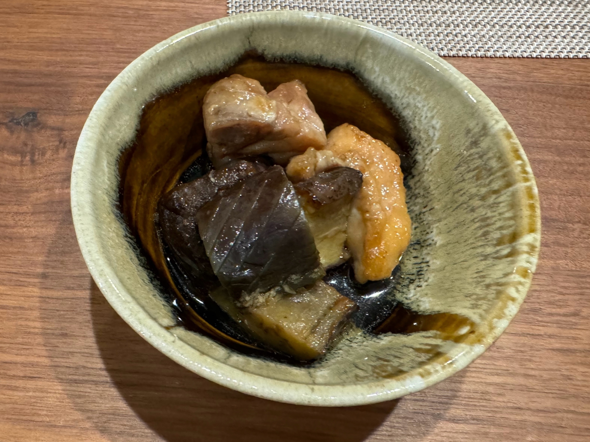 茄子と鶏モモ肉の揚げ浸し