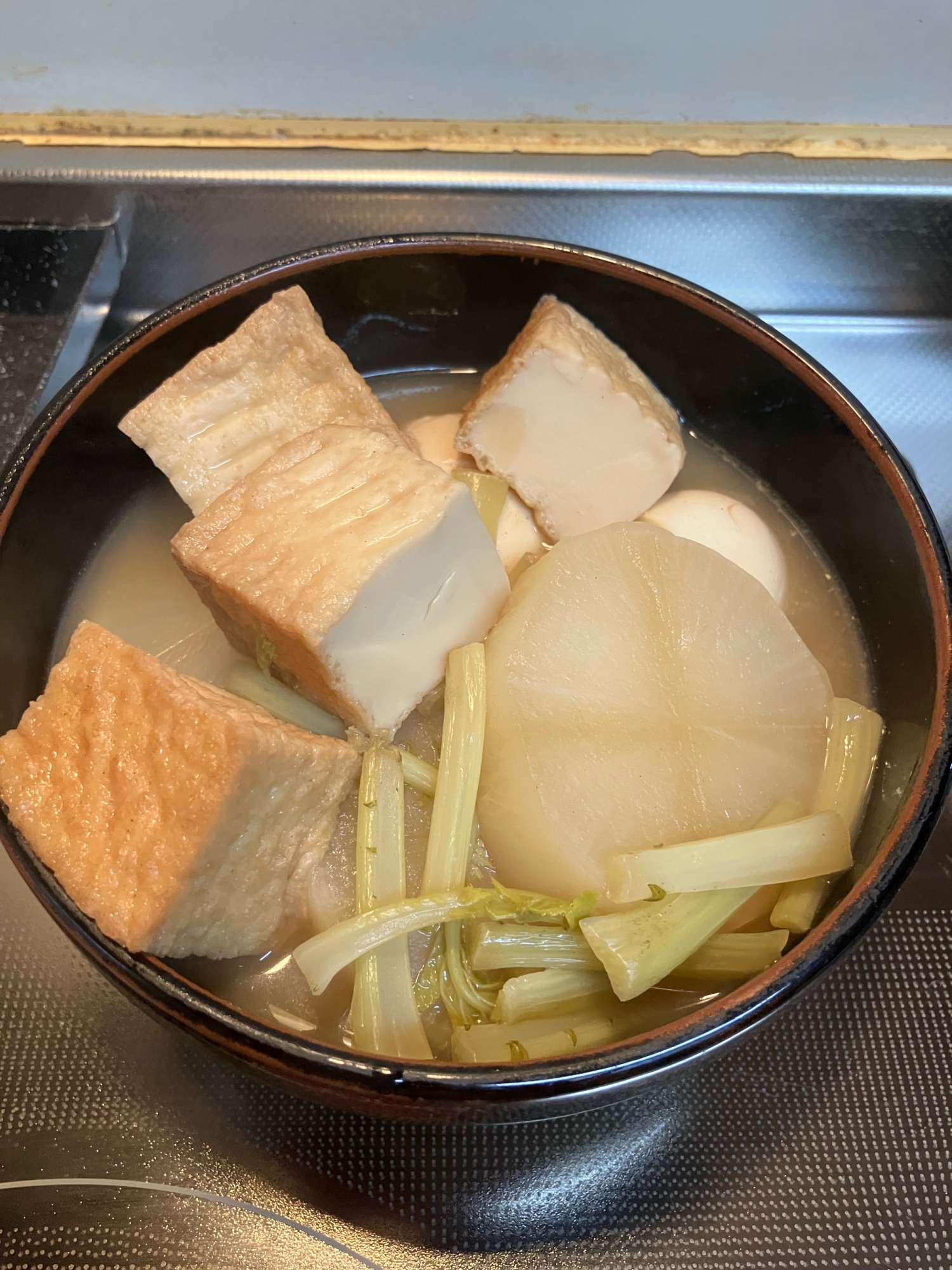 大根と厚揚げと茹で卵の煮物^_^