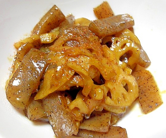 蓮根とコンニャクのキンピラ レシピ 作り方 By デラみーやん 楽天レシピ