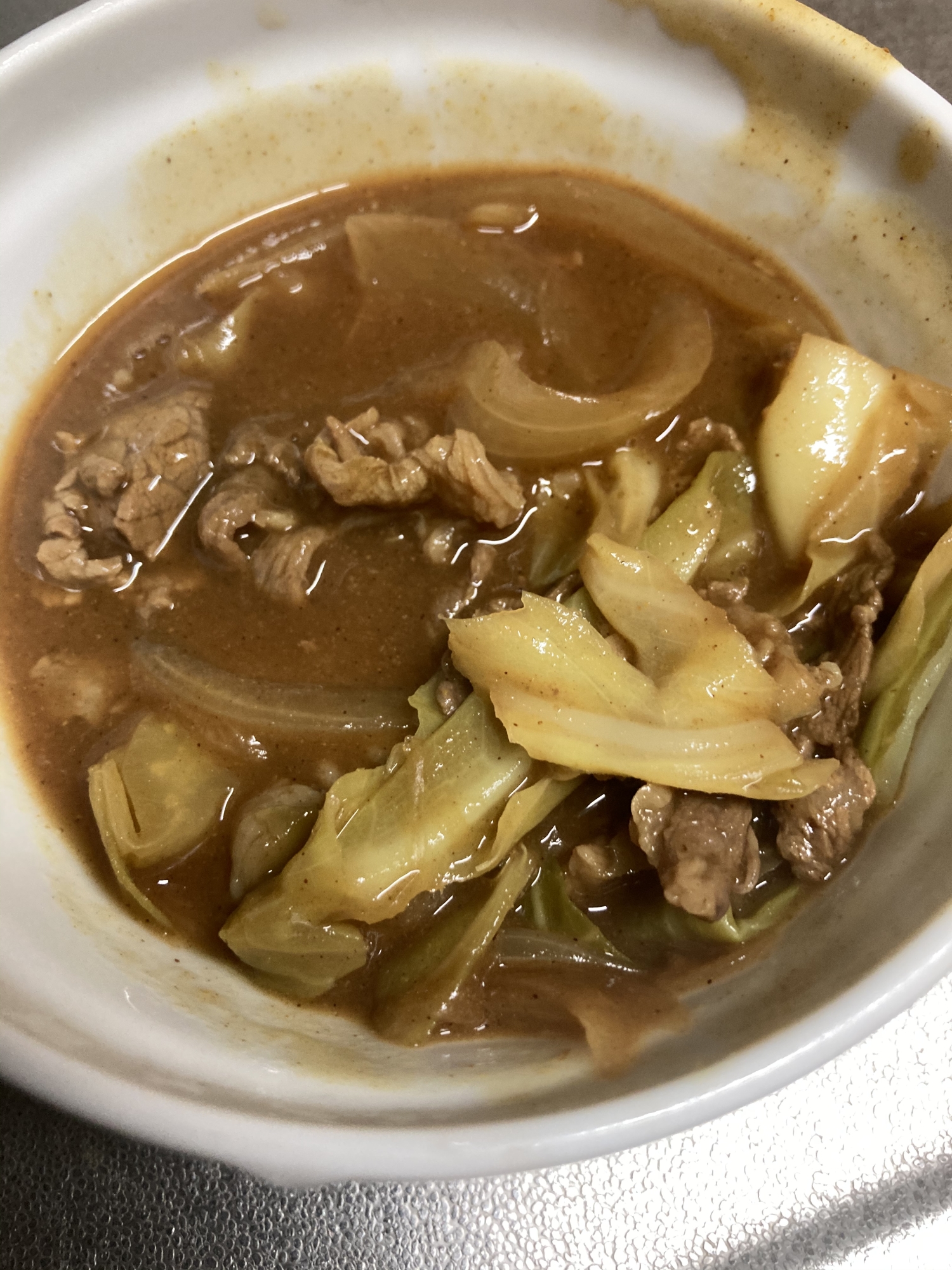 キャベツメインの野菜カレー