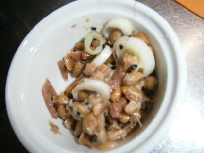 納豆の食べ方-梅ごまネギ♪