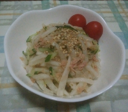 シャキシャキ美味しい☆大根ときゅうりとツナのサラダ