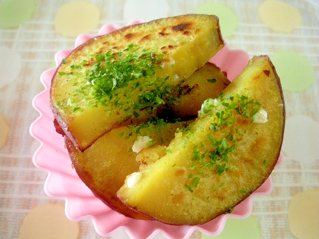 お弁当に！サツマイモの素焼き塩麹青のりまぶし