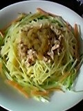 水菜とツナのスパゲティサラダ（玉ねぎドレッシング）