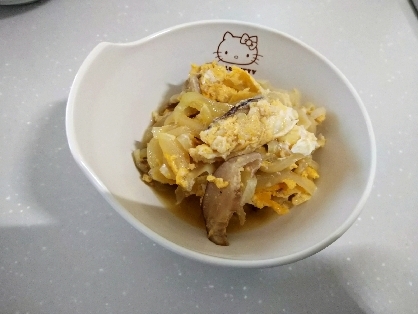 節約レシピ★玉ねぎと椎茸の甘辛卵とじ