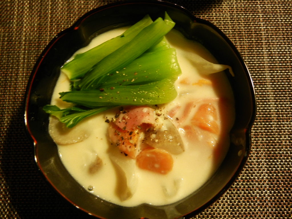 小松菜と根野菜のシチュー