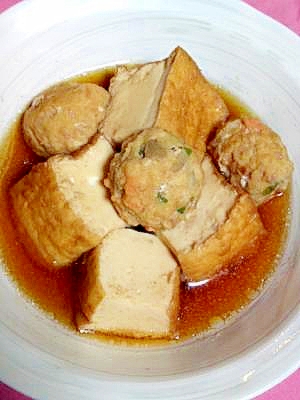 厚揚げと鶏団子の煮もの