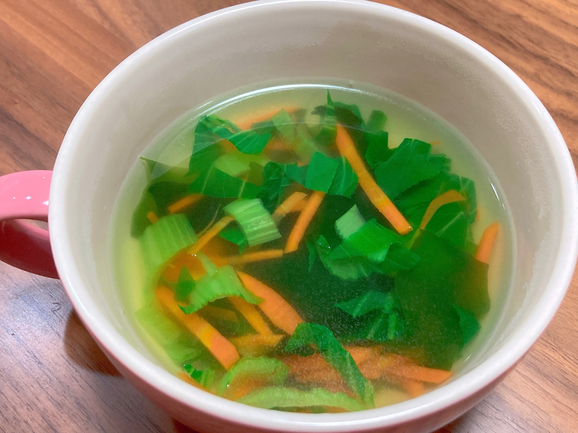 青梗菜とコーンのスープ