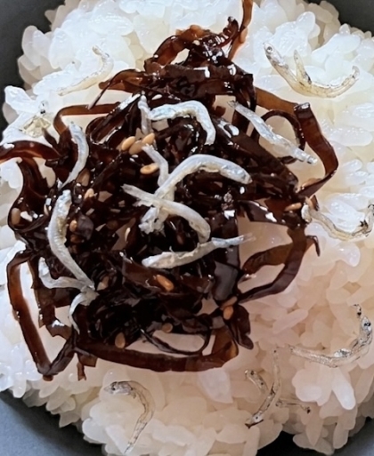 簡単飯～佃煮昆布としらす飯～お茶漬け