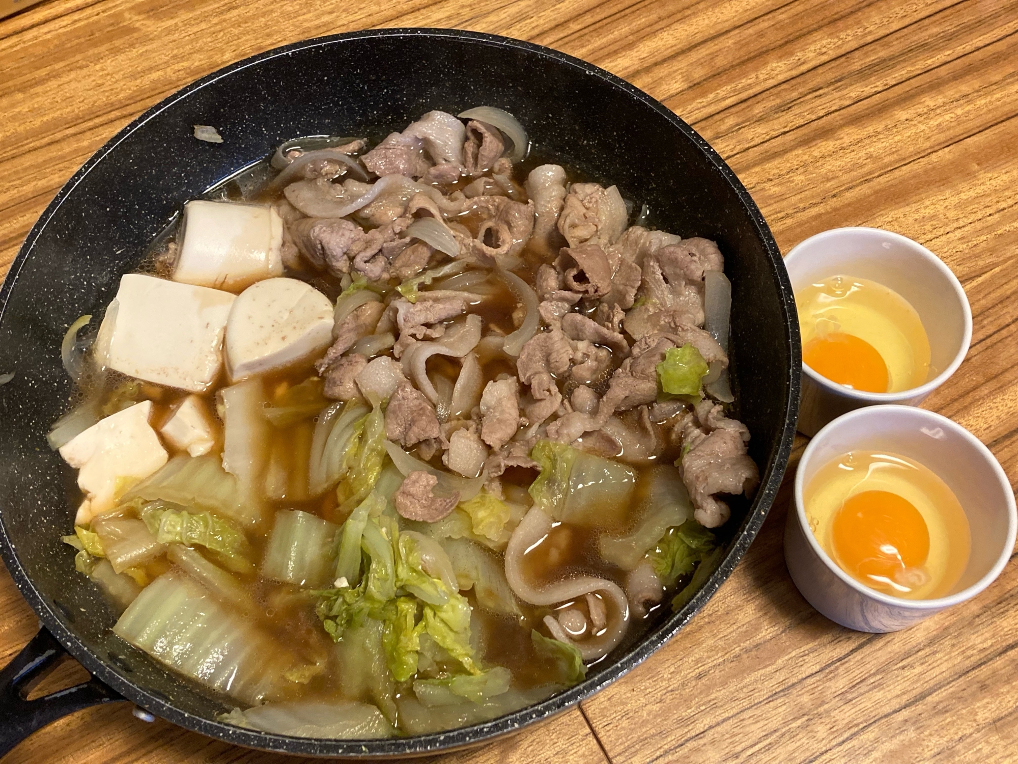 うちのおかず　豚肉のすき焼き