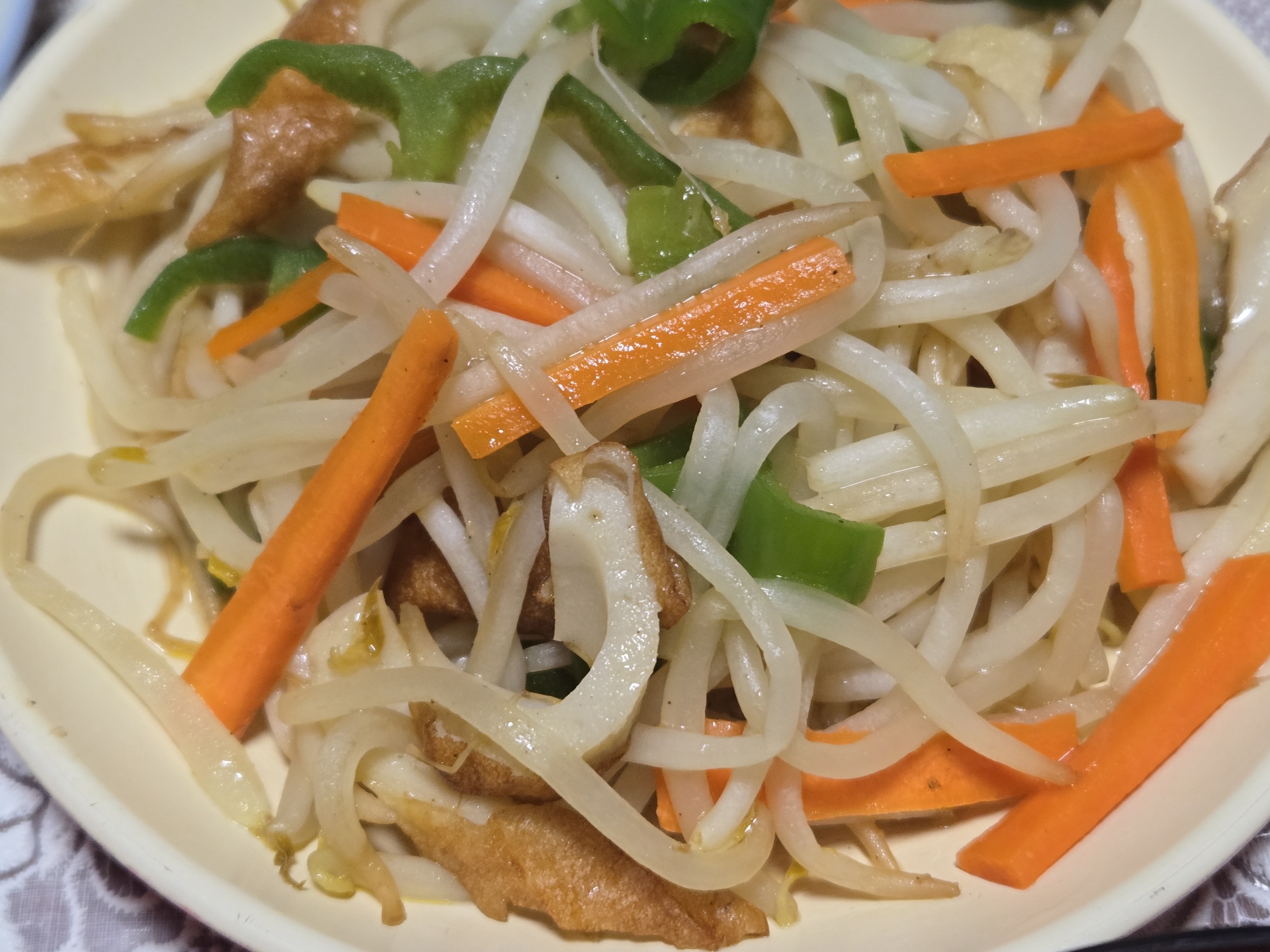 もやしとちくわのコンソメ炒め