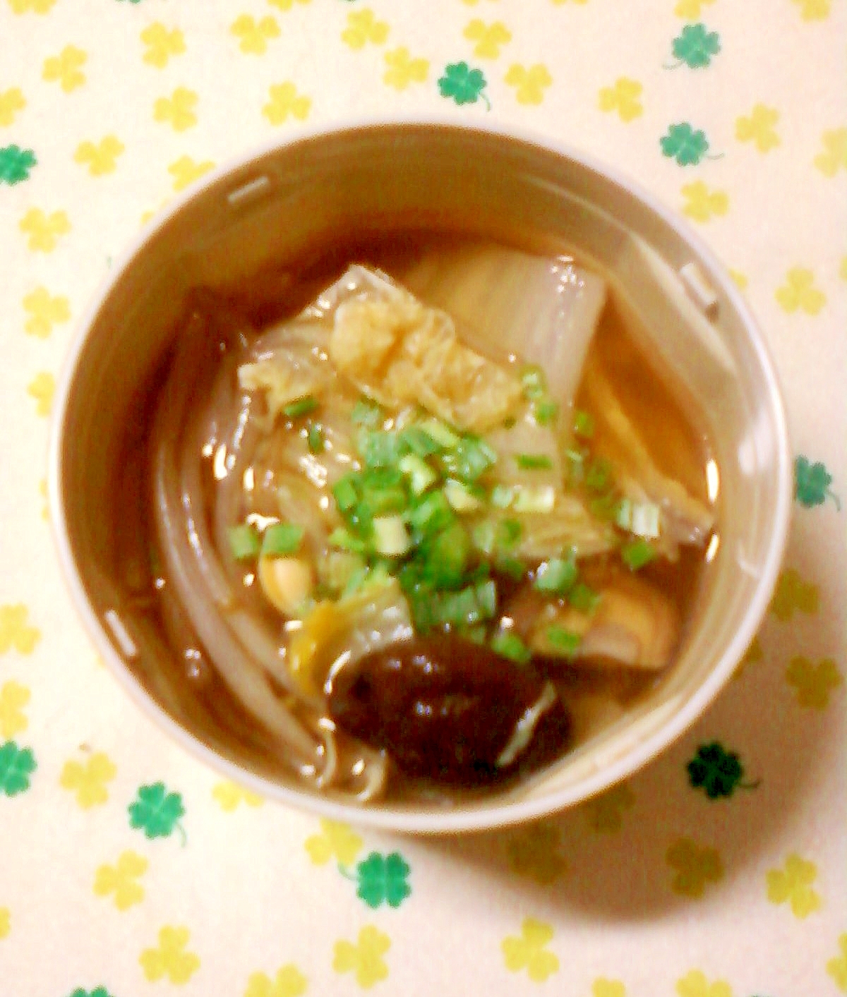 ☆お弁当用に☆白菜ともやしと椎茸と子ねぎの味噌汁☆