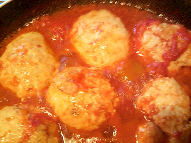 夏にさっぱり☆鶏団子のトマトソース煮