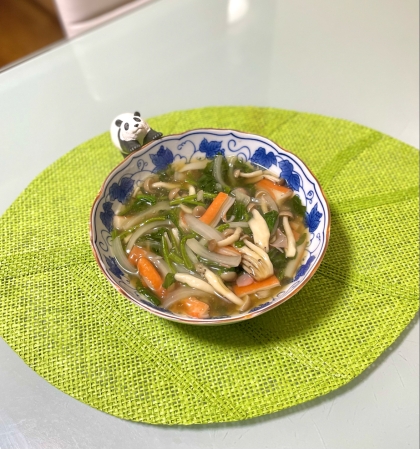 +蕎麦つゆで美味❤カニカマ&小松菜❤あんかけご飯♪