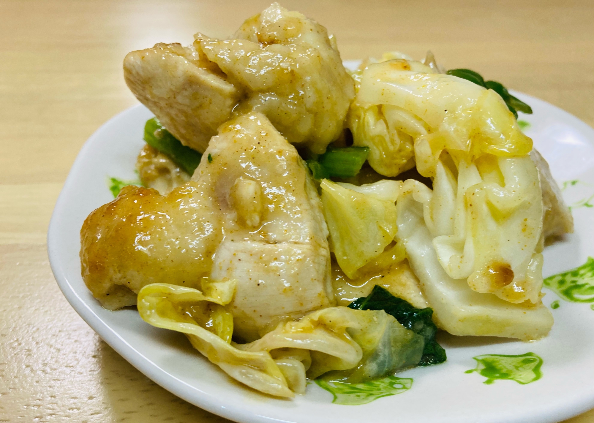 鶏胸肉のカレーマヨ野菜炒め