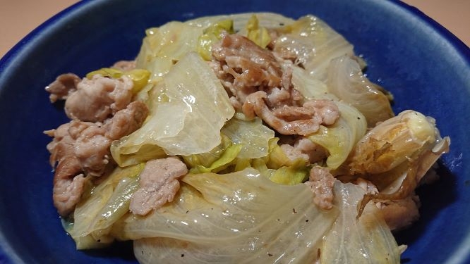 【包丁、まな板いらず】レタスと豚肉のぽん酢炒め