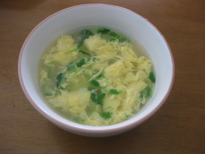 豆苗の卵とじスープ
