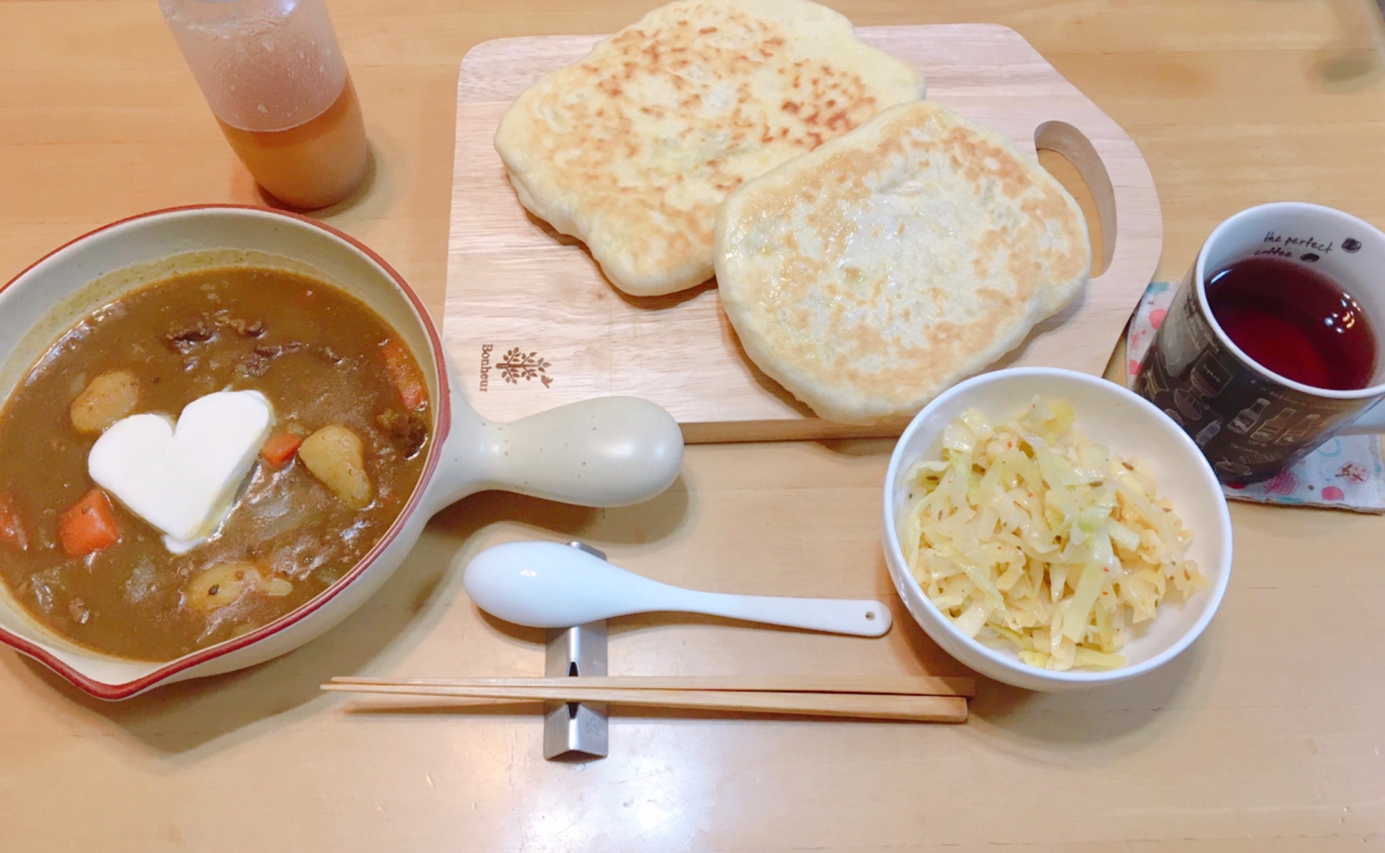 カレーにピッタリ！フライパンで作るチーズナン✰