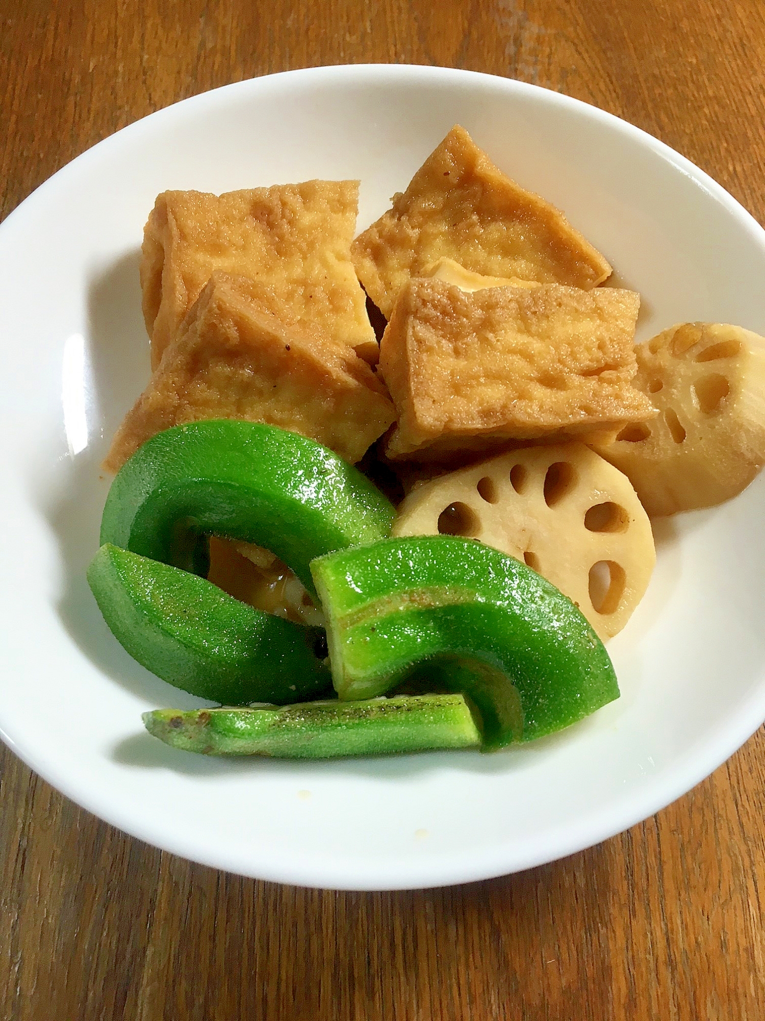 レンコンと厚揚げの煮物