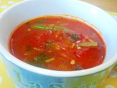 しめじ＆ほうれん草のトマトスープ