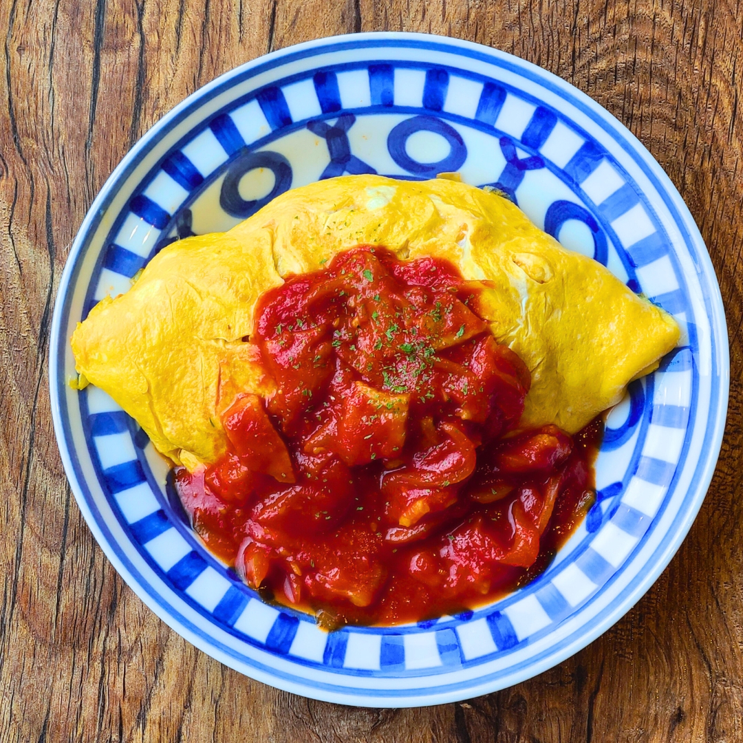 トマトジュースで作る　イタリアンオムライス