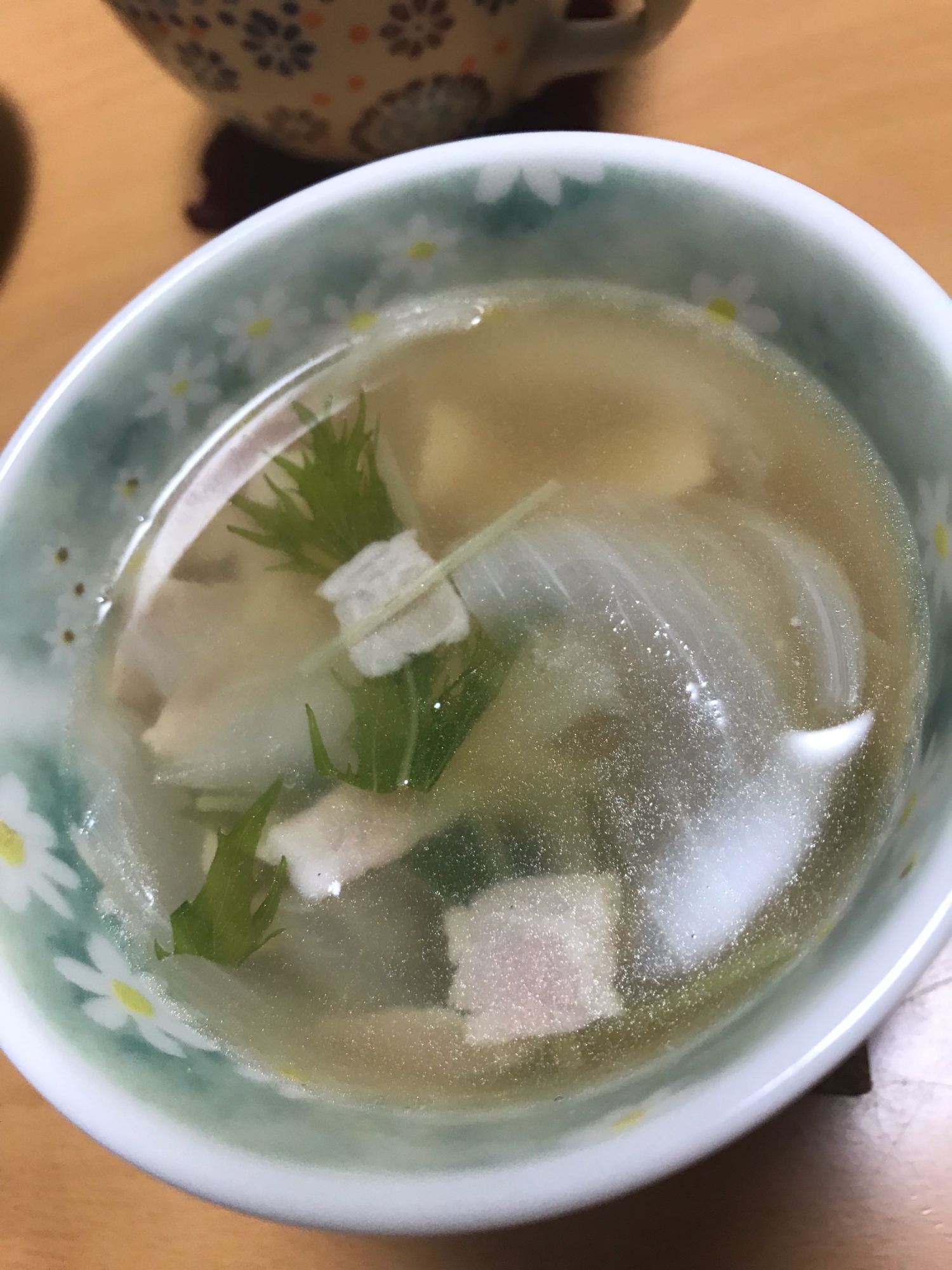 ベーコンと水菜のスープ