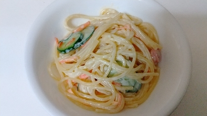 簡単☘️きゅうりめんつゆスパゲッティサラダ☘️