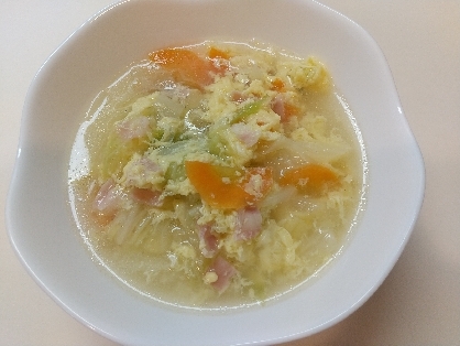 豆苗のたまご中華スープ