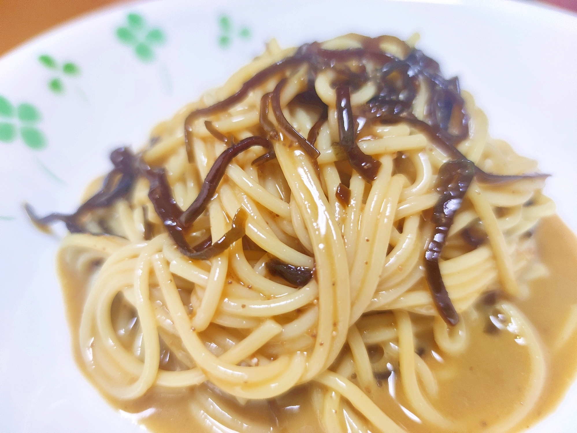 お手軽　子持ち昆布カルボナーラ風【パスタ100】