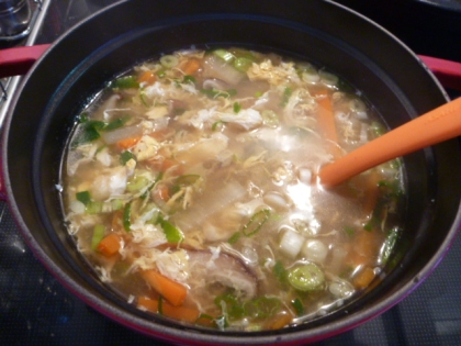 とろふわ～♪野菜と卵の中華スープ