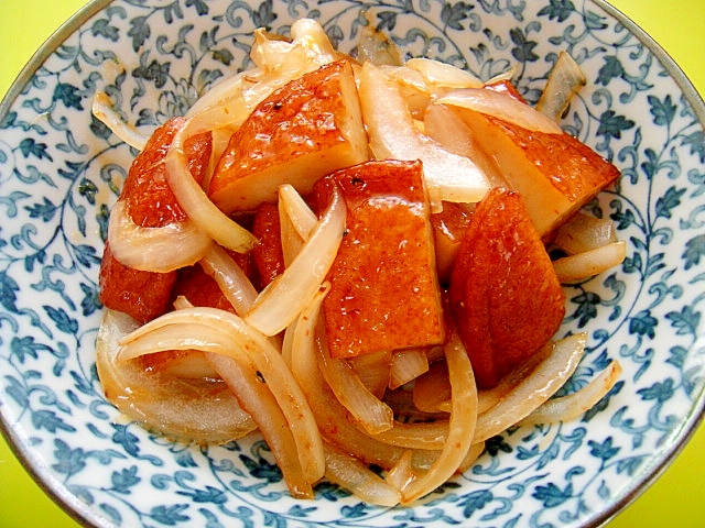 さつまあげのと玉ねぎの七味甘辛炒め レシピ 作り方 By Mint74 楽天レシピ