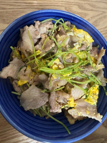 豚肉と豆苗の生姜炒め