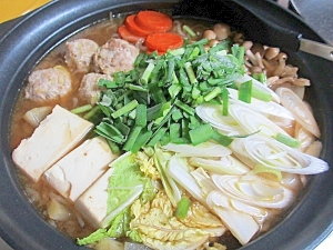 レンコン肉団子の味噌鍋