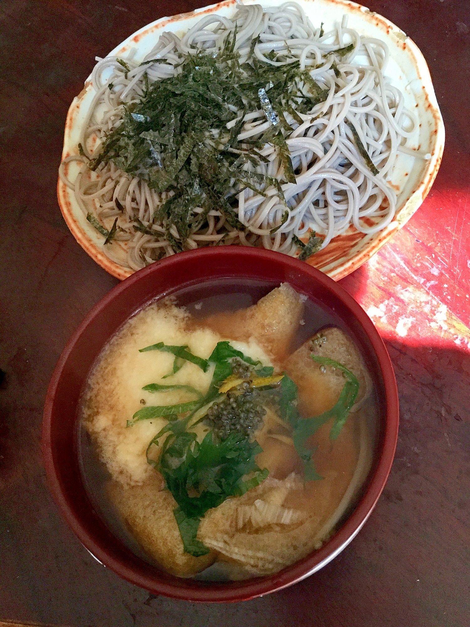 とんぶりプチプチ☆キツネとろろ盛り蕎麦！