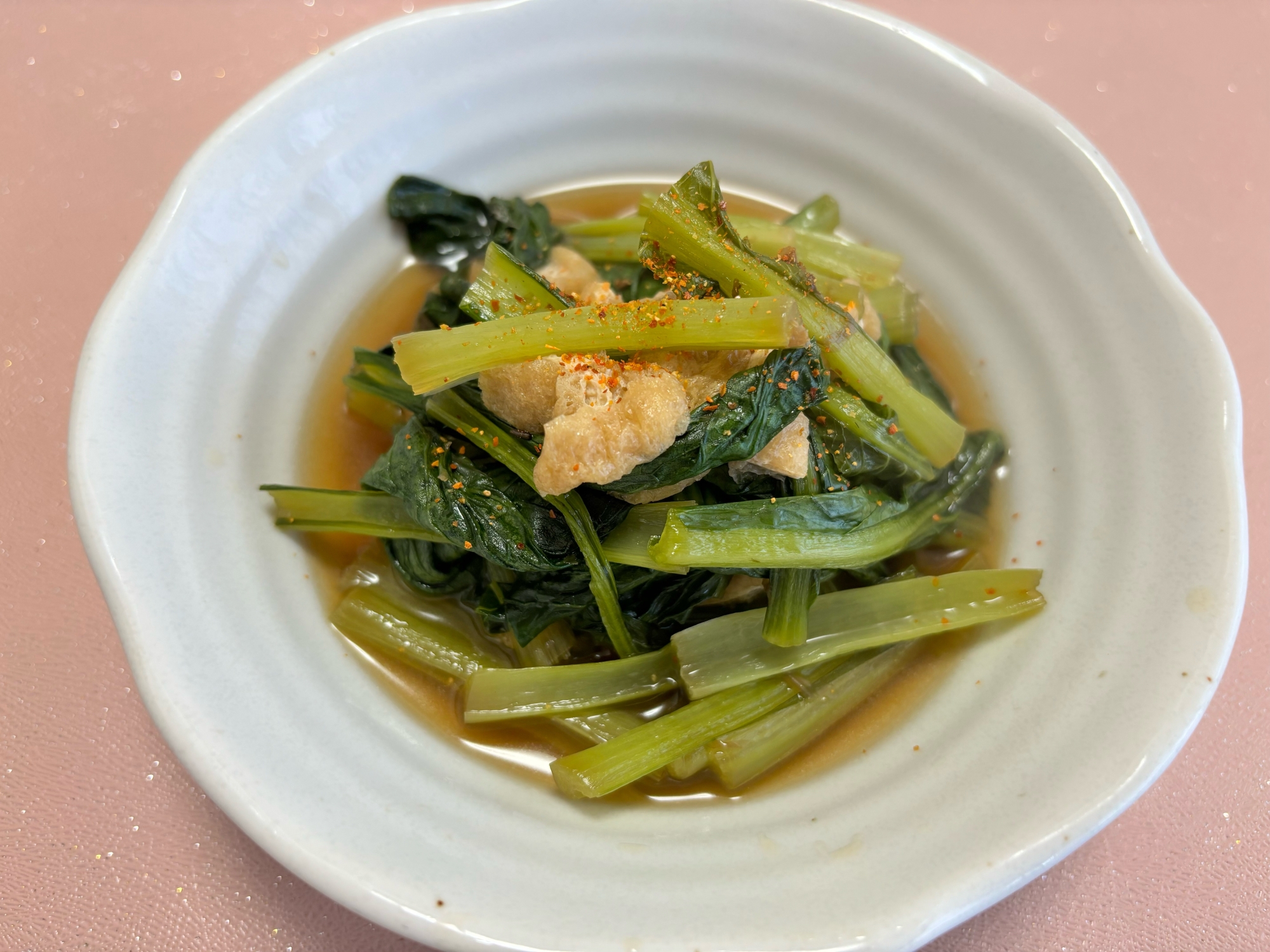 和食の副菜に!⭐️小松菜と油揚げの煮浸し⭐️