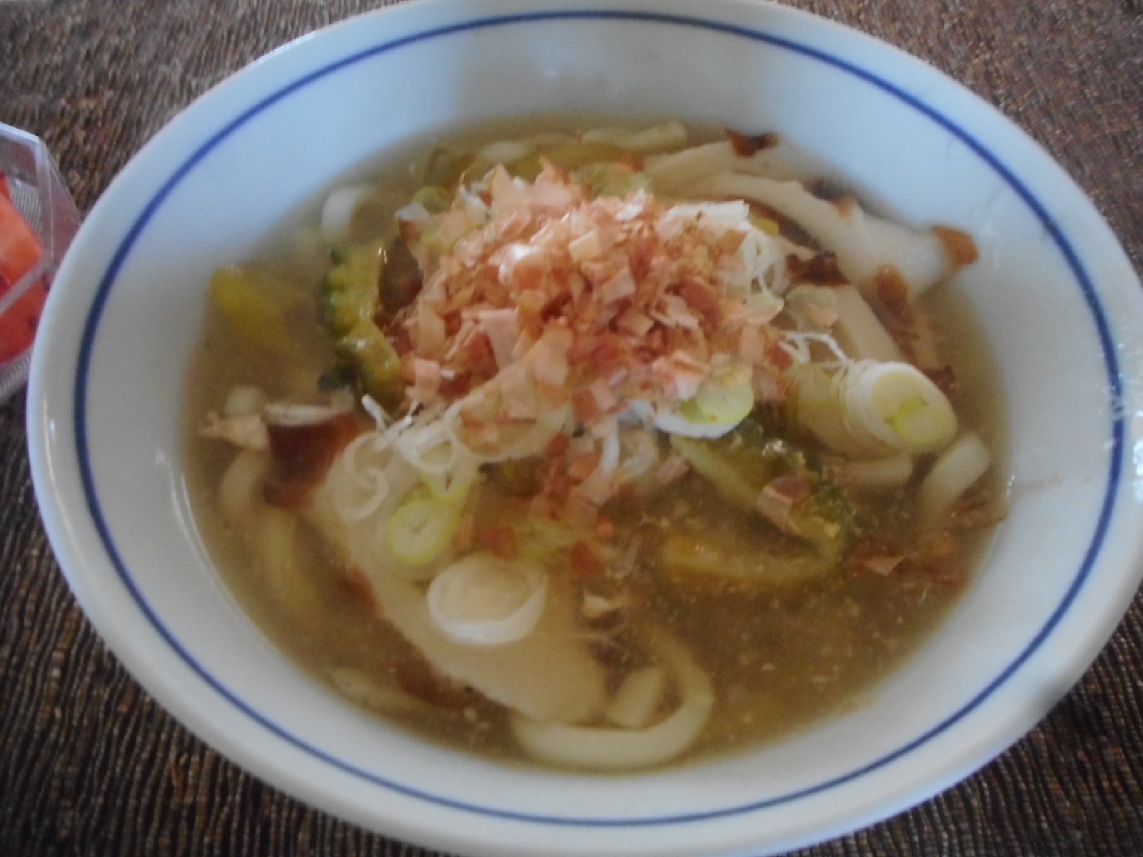 ちくわとゴーヤとろみうどん