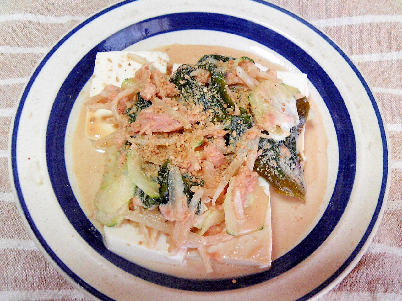 ある物野菜と豆腐のマヨポンサラダ