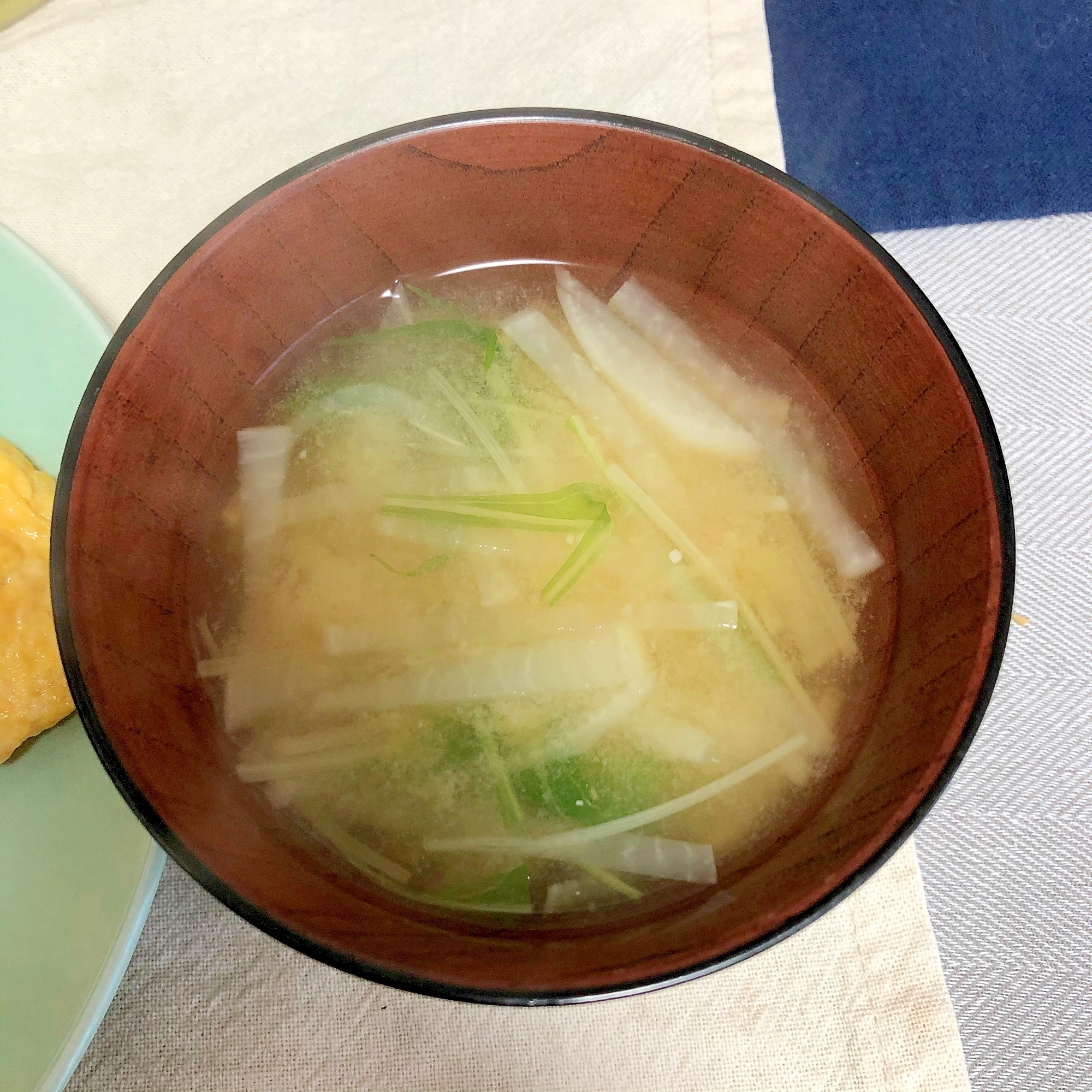 大根と水菜の味噌汁