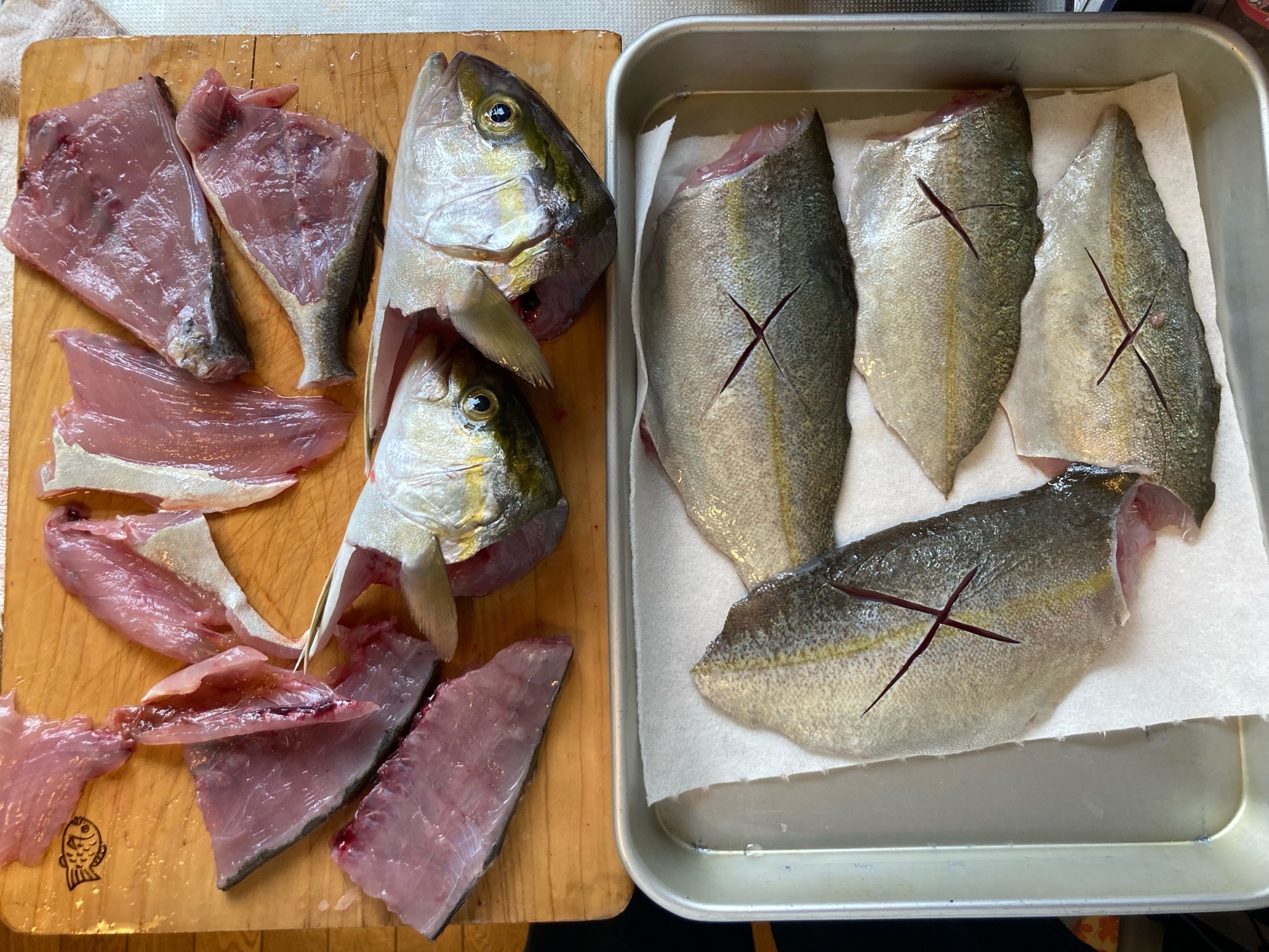 うちの下ごしらえ　うちの下処理　カンパチ
