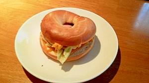 お手軽カフェメニュー ベーグルサンド レシピ 作り方 By Popham 楽天レシピ