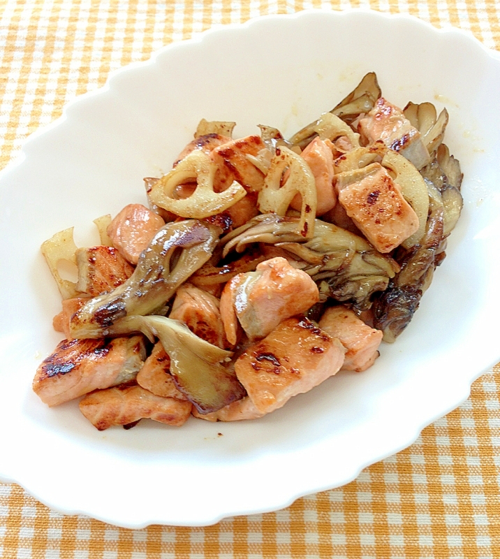 まいたけと秋鮭のバター醤油炒め レシピ 作り方 By ゆず茶55 楽天レシピ