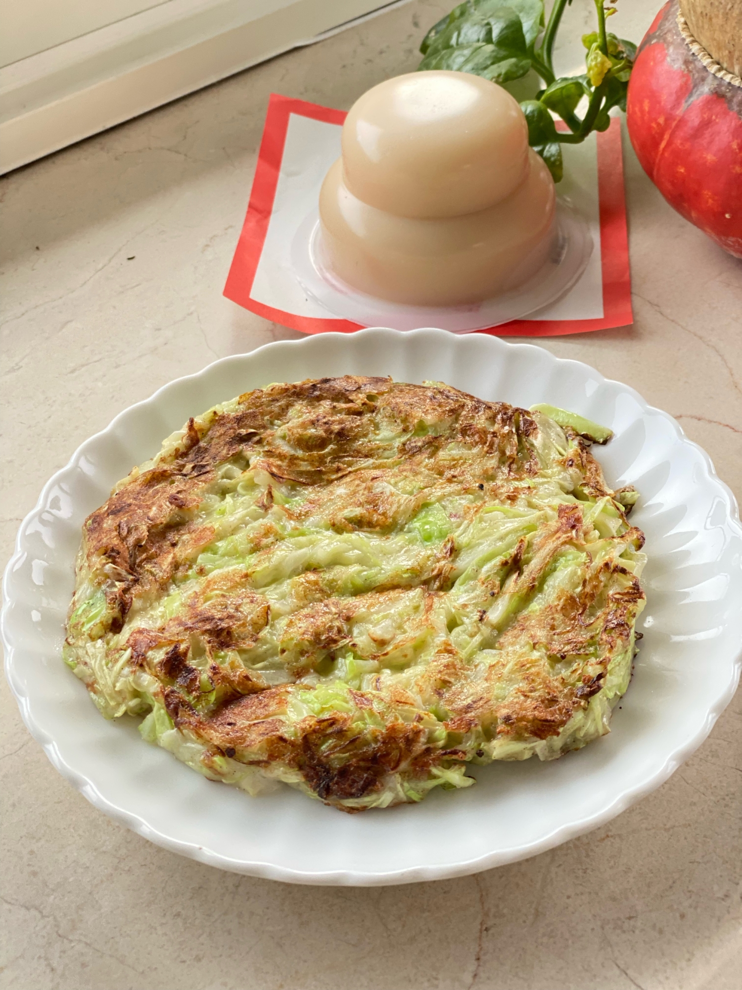 キャベツの「国産チーズ」入りお好み焼き風