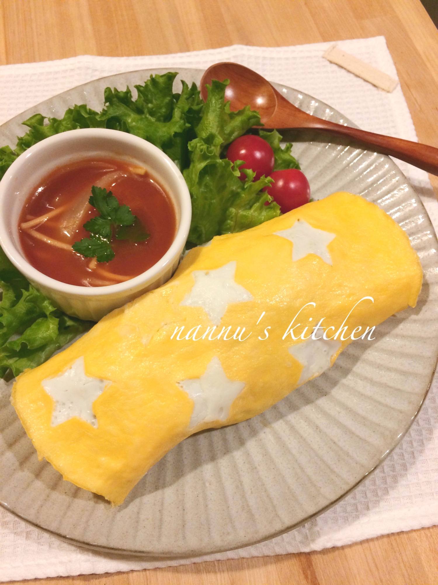 雑穀米で水玉オムライス 星バージョン レシピ 作り方 By Nannu S Kitchen 楽天レシピ